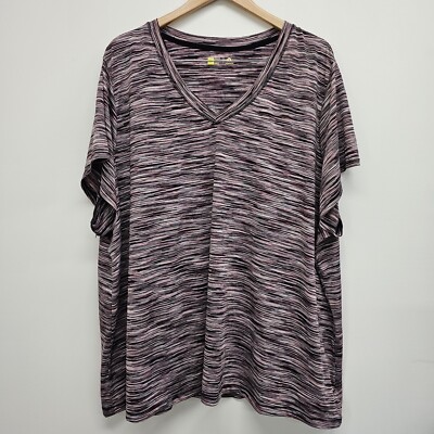Xersion Short Sleeve Semi Fit Activewear V-Neck Top Shirt Womens Size 5X