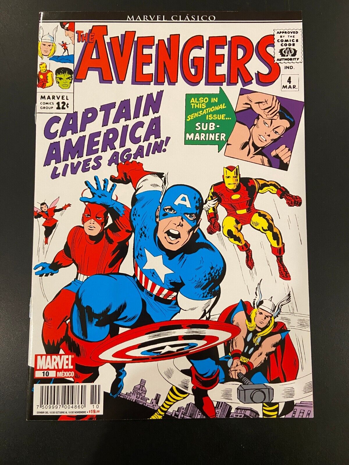 The Avengers #4 1st App Captain America written in Spanish 2008 Mexican reprint