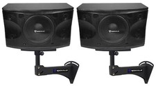 2 Rockville KPS12 12" 3-Way 1600w Karaoke/Pro Speakers Adjustable Wall Brackets
