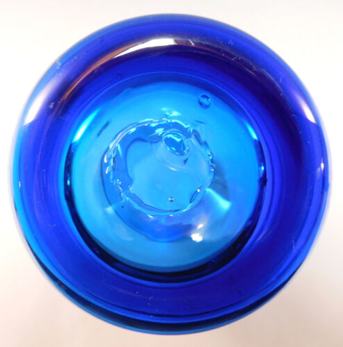 Blenko Hand Blown Glass #8833S Blue Sommerso Vase - Picture 4 of 4