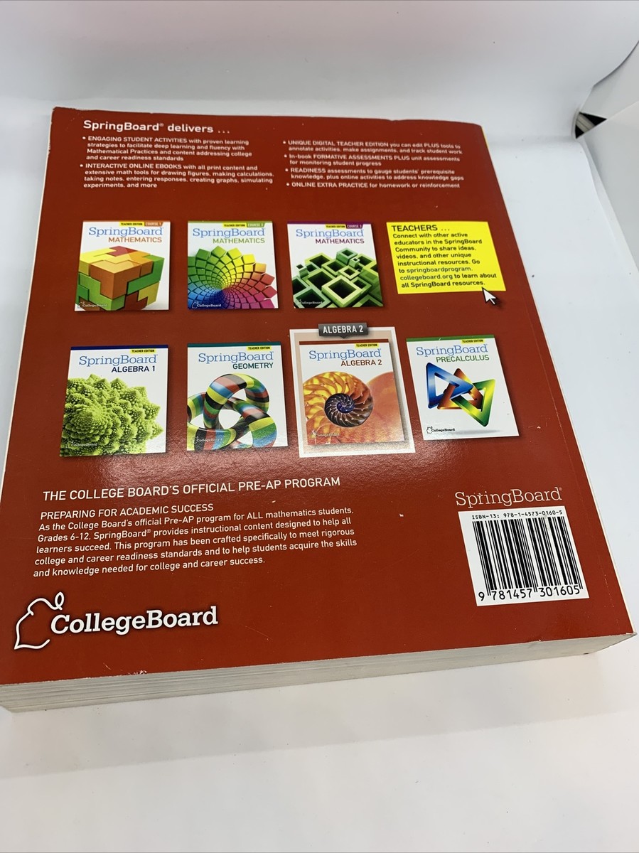 Springboard Mathematics Algebra 2