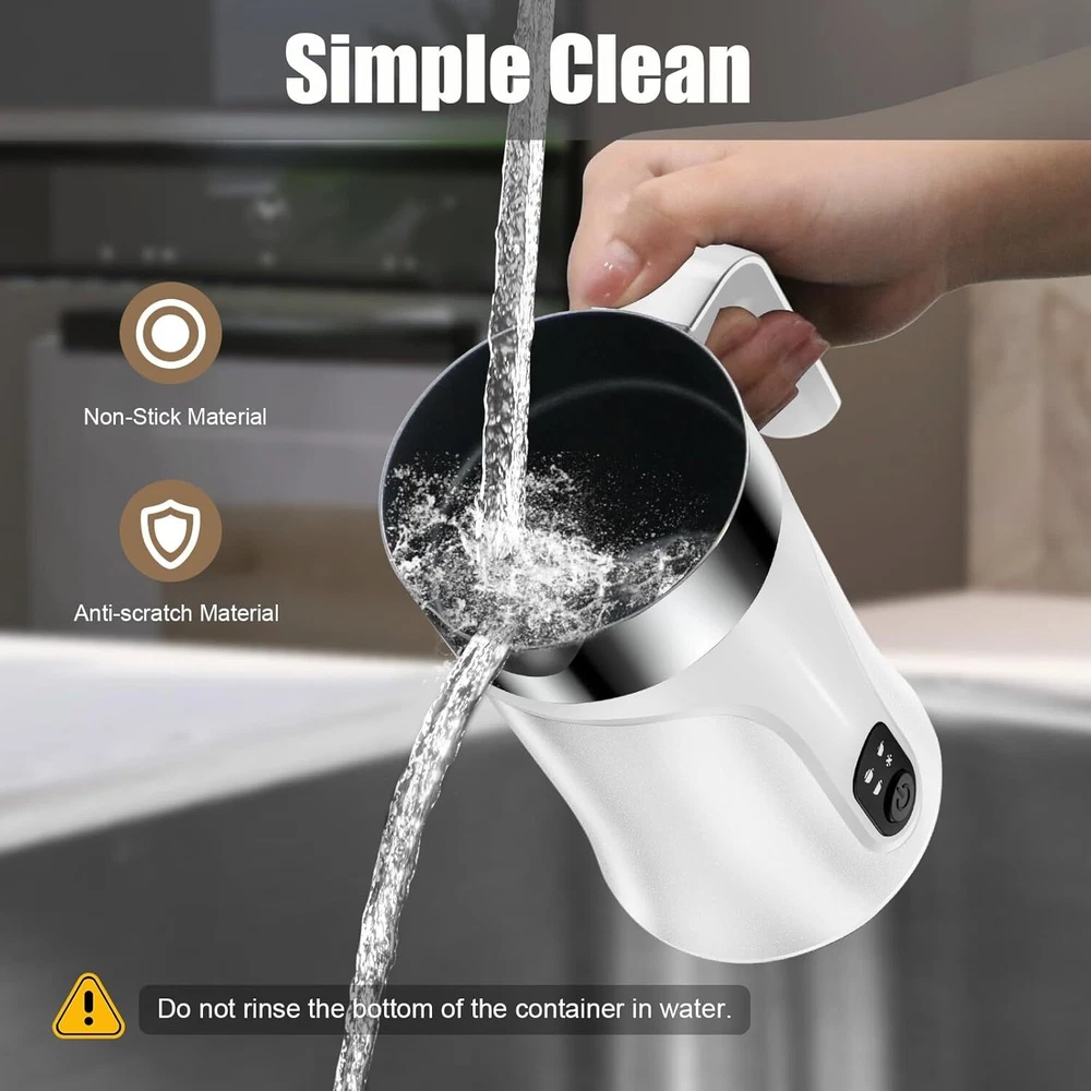 Milk frother, upgraded 4 in 1 milk frother and steamer for coffee, latte, white