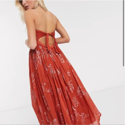Free People Baja Babe Strapless Midi Dress NWT | eBay