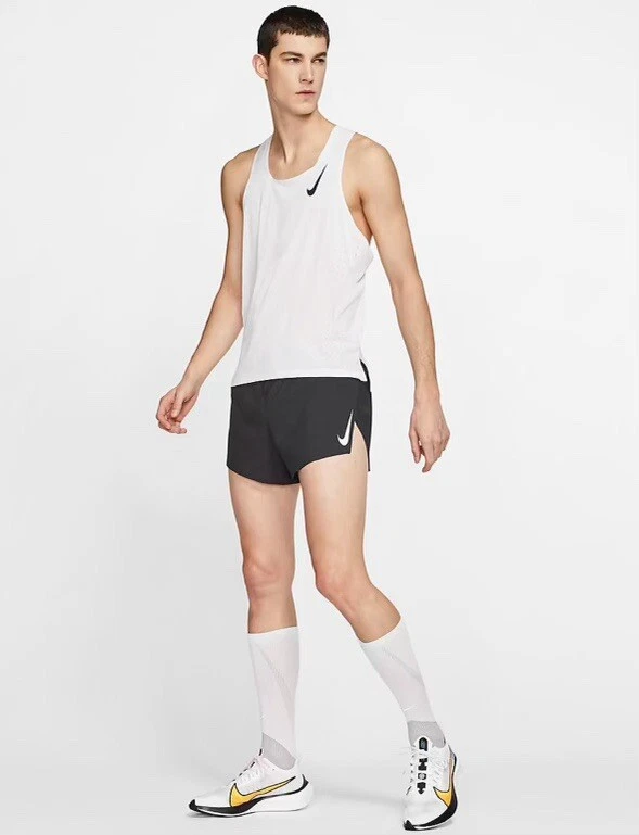 $90 Nike Aeroswift 2’ Running Racing Shorts Black FN3349-010 Mens Size XL
