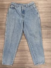 Vtg 80s PS Gitano Stone Wash Jeans Ankle High Waist Mom Size 16 Short Tapered