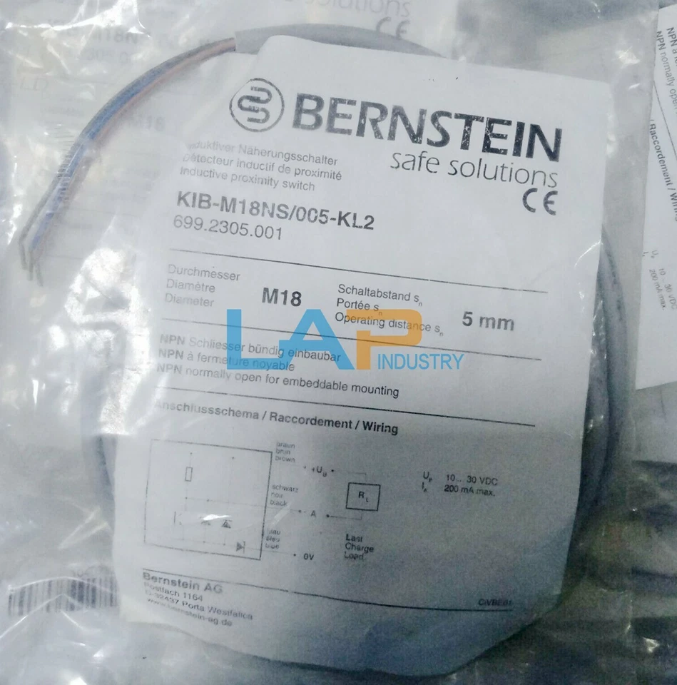 1PCS New For Bernstein proximity switch KIB-M18NS/005-KL2 10-30VDC 200mA - Image 2 of 3