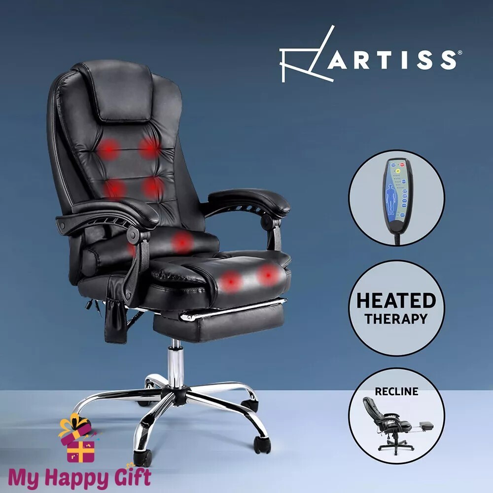Artiss Point Massage Office Chair Heated Reclining Gaming Chairs