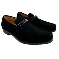 Stacy Adams Men's Neville Black Suede Moc Toe Bit Loafers Sz 10W