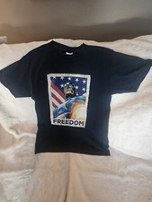 Vintage Captain America Black Freedom T Shirt Size Small