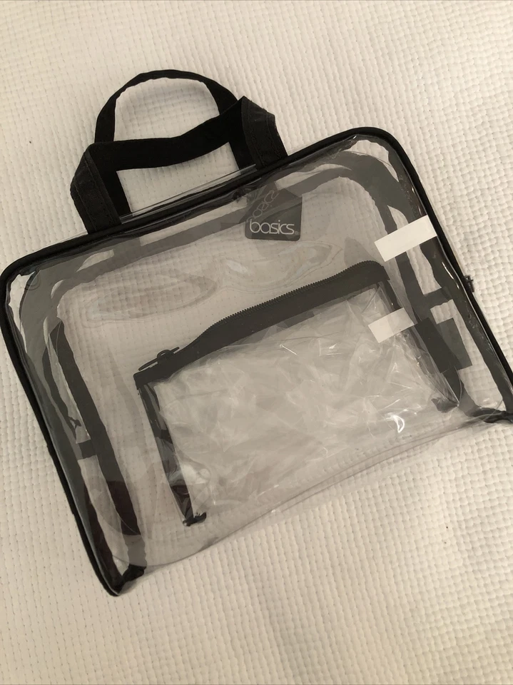 Basic Clear Zip Cosmetic Bag With Zip Pouch - Image 2 of 4