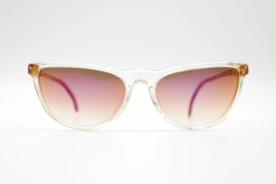 Vintage Fedon A-877 Customized 54[]18 Transparent Brown Oval Sunglasses NOS