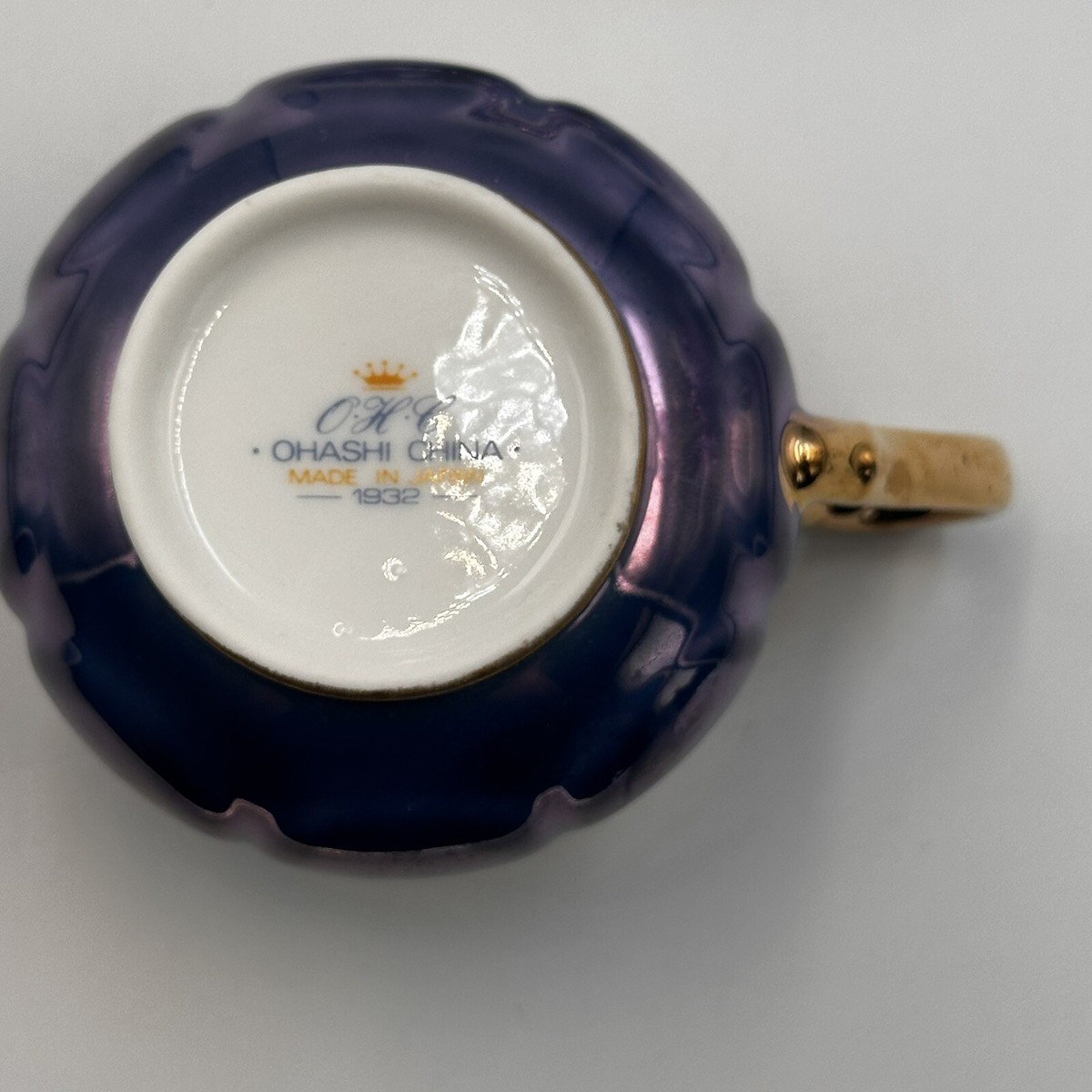 ochaになります。 OHASHI Fine CHINA OHC 1932 Purple Gold W/ Loving Couple Tea