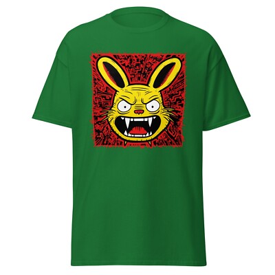Unisex T-Shirt Angry Rabbit Wütender Hase Lustiges Tiermotiv Einzigartiger Druck