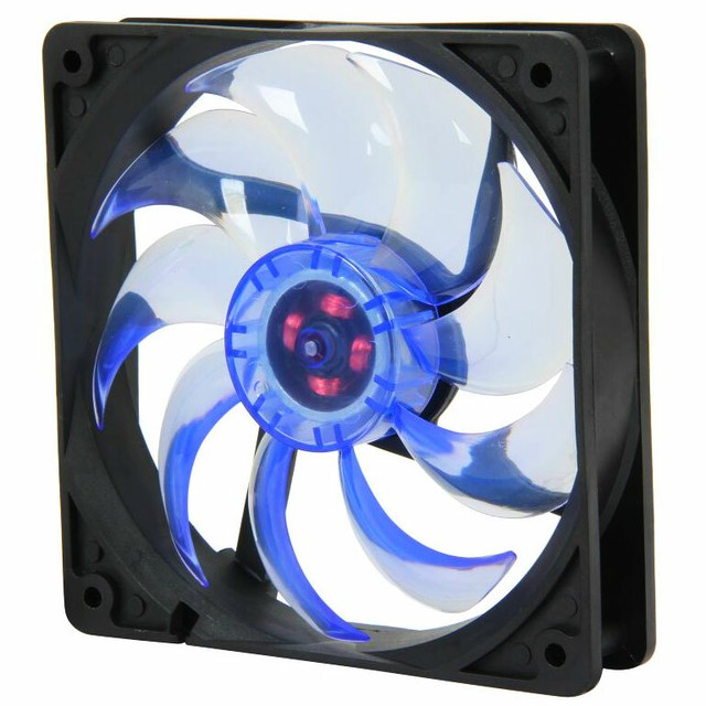 MassCool BLD-12025V1 120mm 3Pin Fan /& 4Pin Molex Blue LED Case Fan