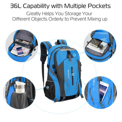 36L Nylon Travel Backpack Waterproof Outdoor Rucksack Men  display picture 2