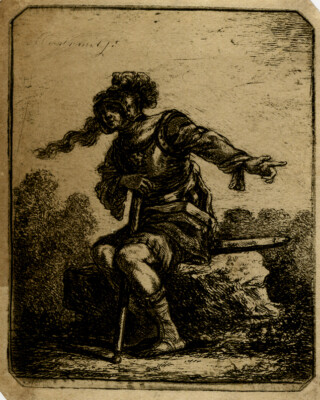Antiker Meisterdruck-GENRE-SOLDAT-RÜSTUNG-Nether-Norblin de la Gourdaine-1775