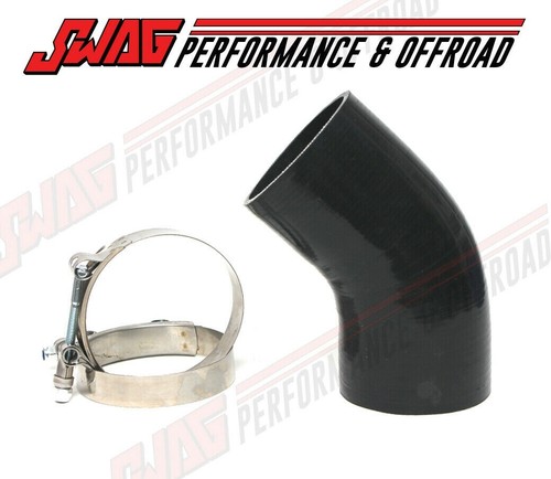 45 Degree Black 4-Ply Silicone 2.5" To 3" Hose Coupler+2.5