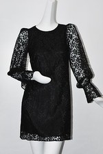 $1725 New DOLCE & GABBANA Black Floral LACE Mini Dress 40 4