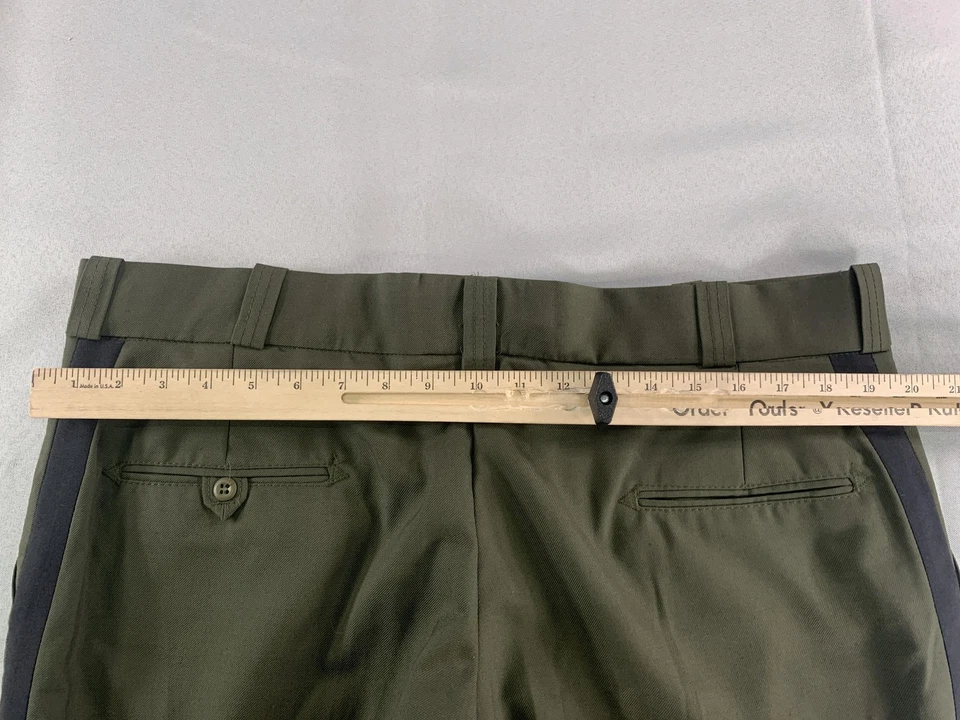 Southeastern Pants Mens 18 Olive Green Wool Blend Stripe Dress Uniform Made USA - Image 4 of 4