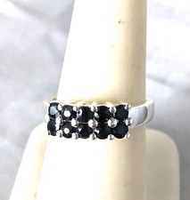 Vintage Black Sapphire 925 Silver Ring
