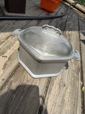Vintage Guardian Service 2 Qt 8” Dutch Oven Cast Aluminum Pot With Glass Lid