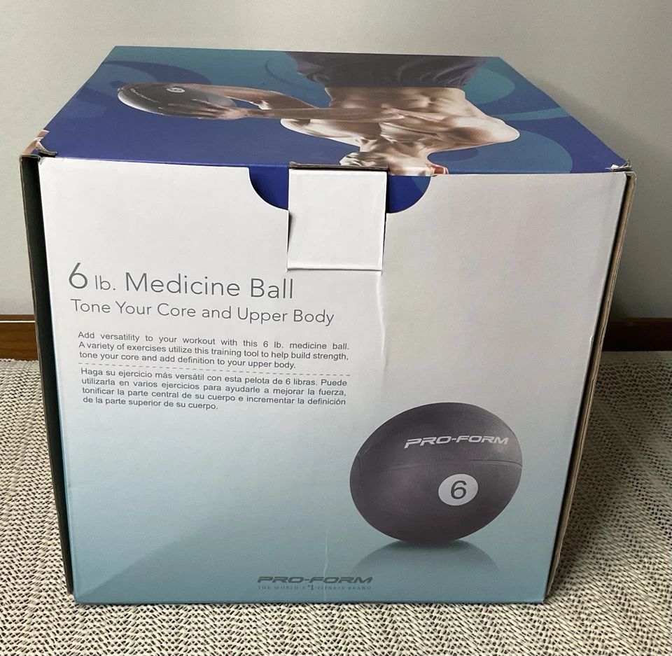 Pro-Form Medicine Ball, 6 LB - Fitness Non-Slip Ball. Dense Rubber Core - Image 4 of 4