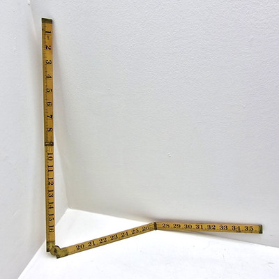 Buchsbaum klappbar Tischler Lineal 3 Fuß 36 Zoll vierfach Messingverbindungen Made in Holland