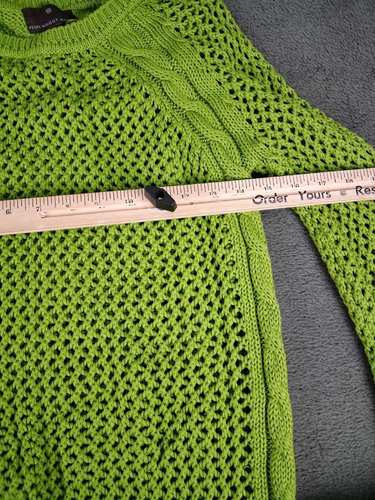 Fenn Wright Manson Sweater Medium Lime Green Open… - image 5