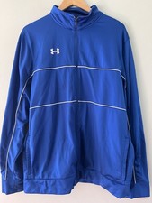 Under Armour Royal Blue Rival Knit Warm-up Jacket Track Suit Mens L Athleisure