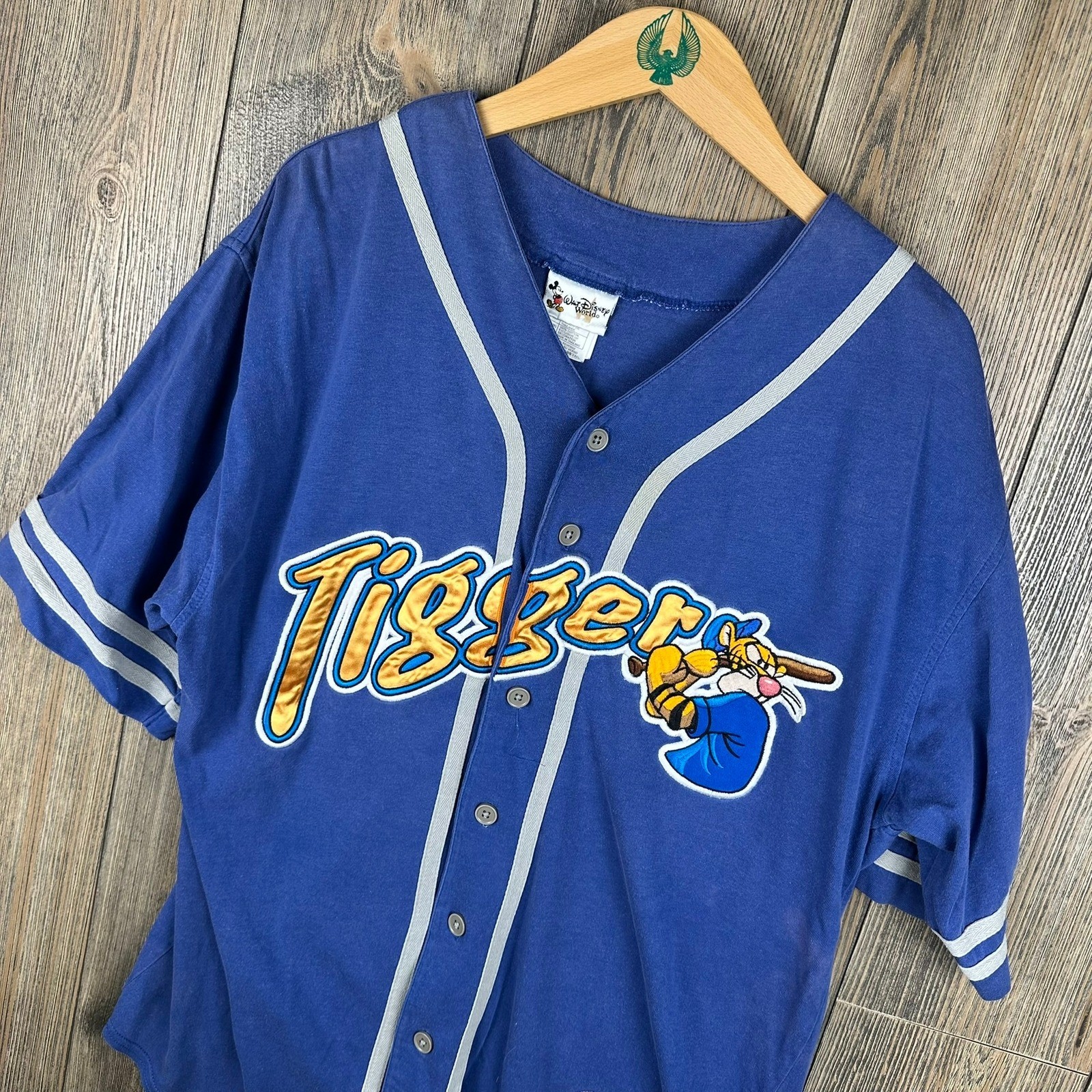 Disney Vintage Walt Disney World Tigger Baseball Jersey Shirt Size Medium