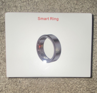 Smart Ring Activity Tracker Black Size 10 Heart Rate Sleep Android iOS