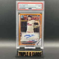 2021 Bowman Chrome Mick Abel Orange Auto /25 PSA 9 | Elite Prospect