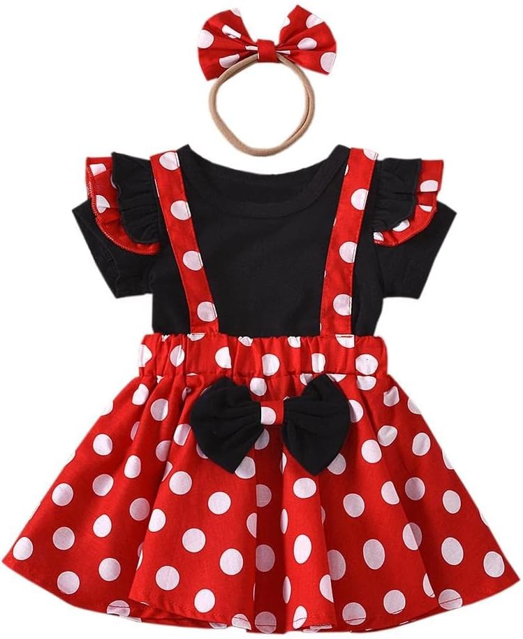 Lito Angels Disfraz Vestido de Minnie Mouse con Diadema para Bebé Niñas P