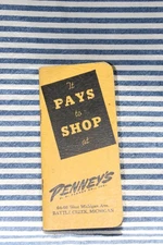 Vintage J.C. Penney's Pocket Notebook from Battle Creek, Michigan