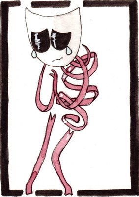 ACEO Watercolor Art Card Original - Gangle - The Amazing Digital Circus 2.5x3.5