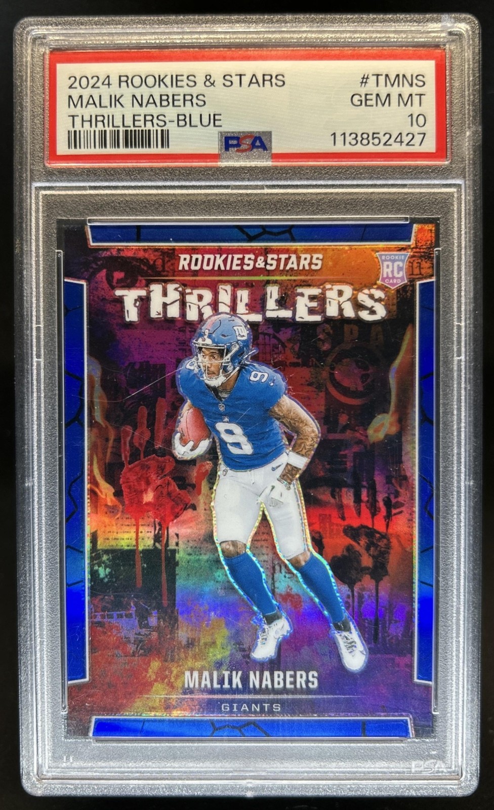Malik Nabers Panini Rookies & Stars Thrillers #TMNS Blue