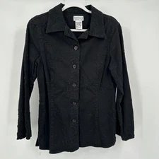 French Dressing Womens Embroidered Denim Jacket Size 8 Boho Western Vintage