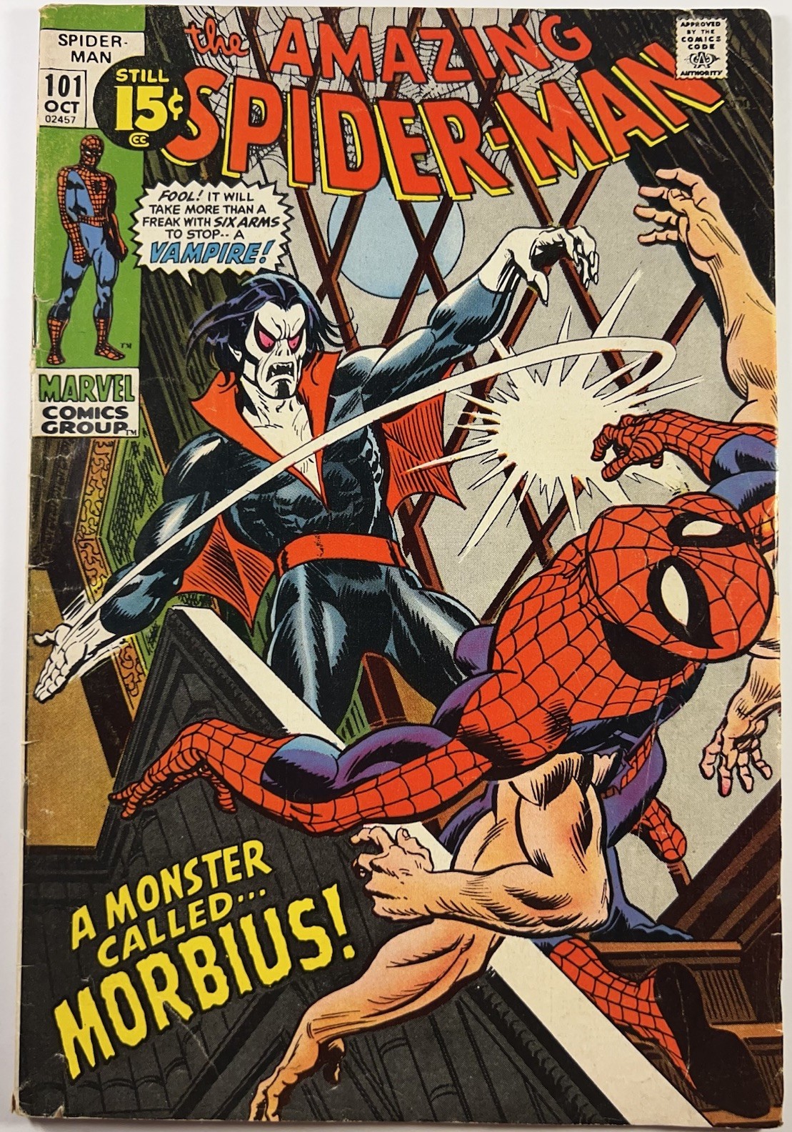Amazing Spider-Man # 101 (Marvel Comics 1971) 1st appearance Morbius, Bronze Age