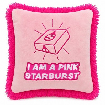 iscream I Am a Pink Starburst Double-Sided Pillow  13'' x 13''