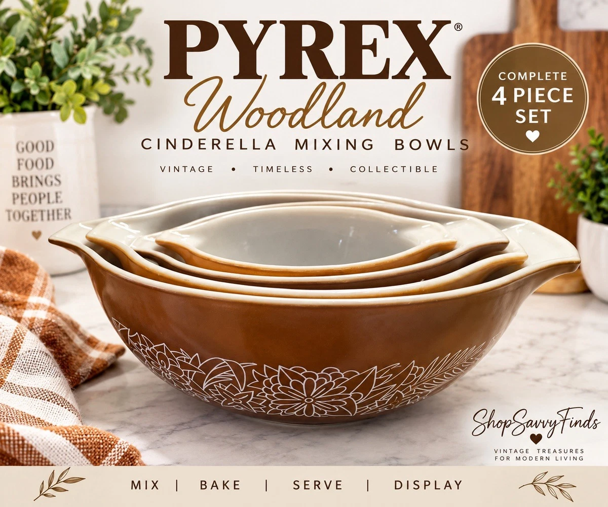 【4点セット】パイレックス Woodland シンデレラボウル 25+ PYREX Vintage Woodland Bowls - Glass for sale | Updated Oct 2026