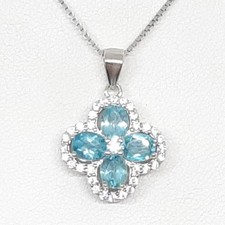World Class 2.10ctw Apatite & White Sapphire 925 Sterling Silver Pendant