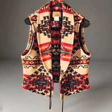 Pendelton Vintage 80s Wool Aztec Print Vest Size Medium Made In USA Rare Colors