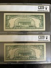 (2) $5 1963 LEGAL TENDER NOTE - RED SEAL PMG 30 VERY FINE  — photo 3