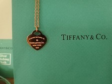 AUTHENTIC TIFFANY & CO NEW YORK 925 SILVER NECKLACE with DIAMOND HEART PENDANT