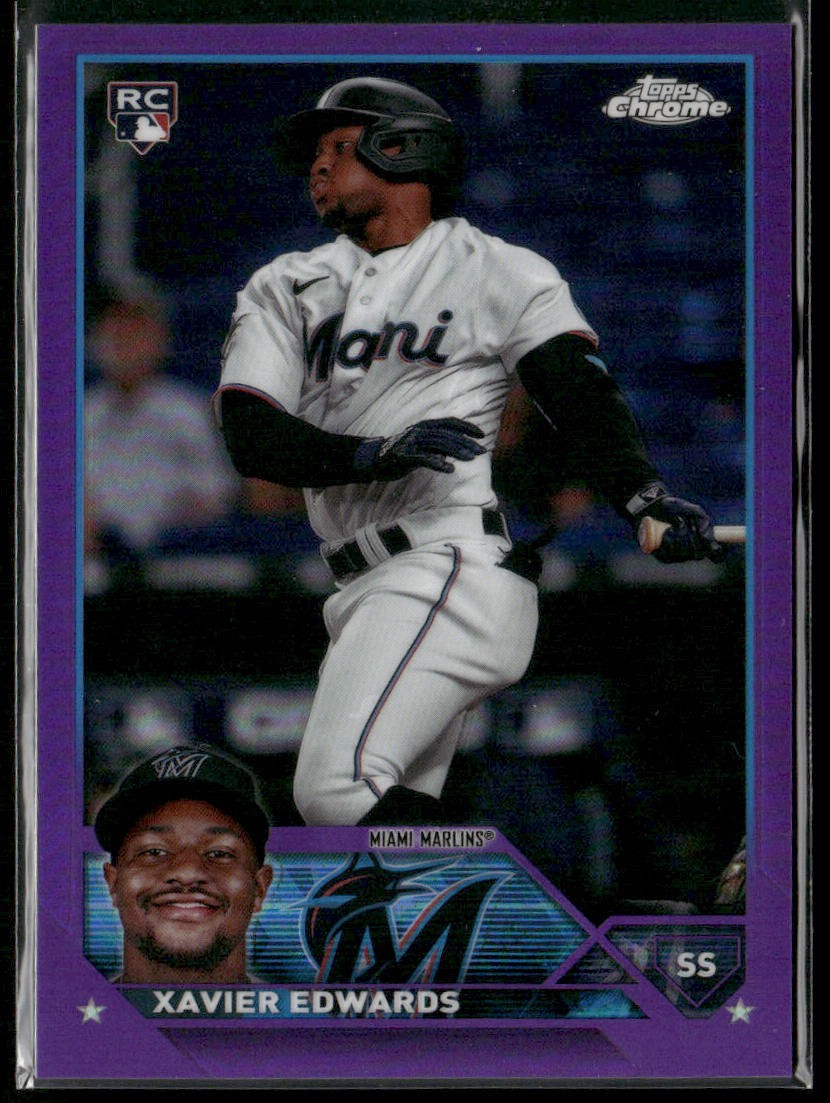 Xavier Edwards 2023 Topps Chrome Update Purple #USC211 /250 Miami Marlins
