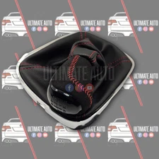 W1 GTSR ALCANTARA HSV VF V8 Manual Shifter Gear Knob & Boot 6 Speed Red/Black