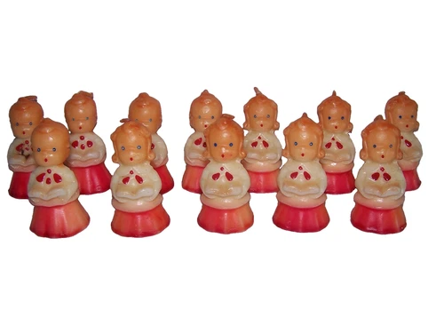 Vintage Lot of 12 Christmas Gurleys Candles Choir Boys and Girls - product listing photo