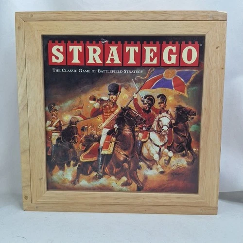 Stratego Nostalgia Series Wooden Box Board Game 2002 Milton Bradley Complete Vtg