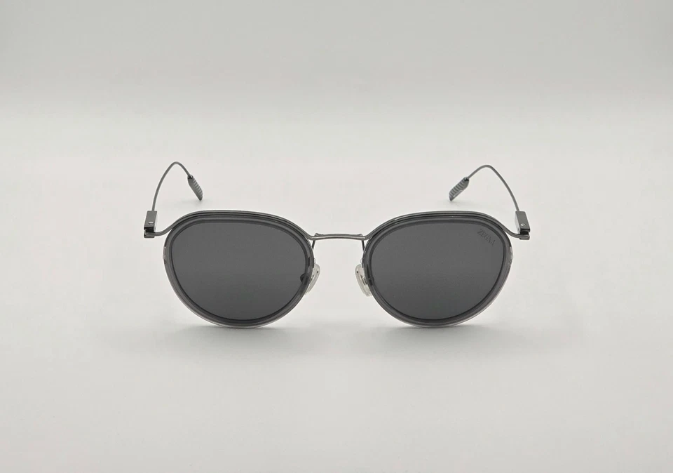 Ermenegildo Zegna EZ0246 20A Shiny Grey Frame Smoke Lens 51 mm Men's Sunglasses  - Image 3 of 4