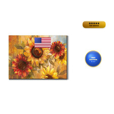 Renditions Gallery Sunflower Cheer Wall Art Beautiful Red Sunflowers Vibrant